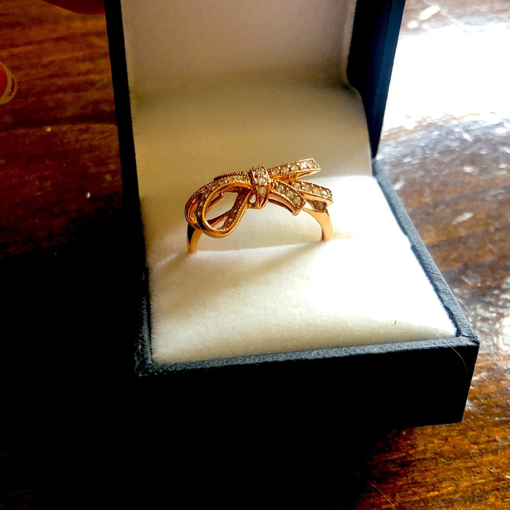 14K Rose Gold Ring CZ size 7.5-8